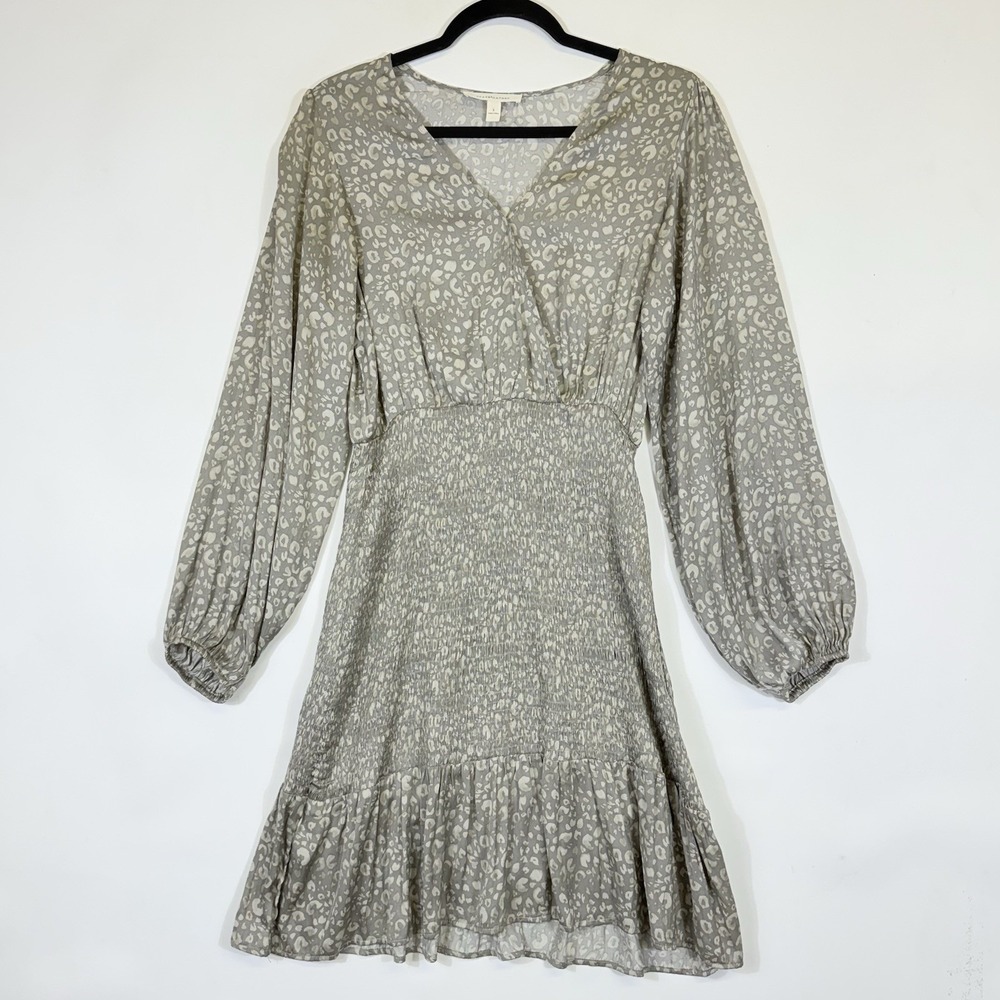 Grade & Gather Womens Small Smocked Leopard Print Soft Prairie Farmcore Dress